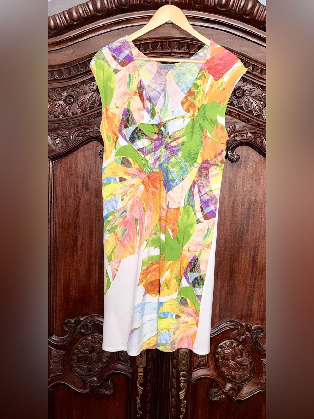 Vintage JAMS World Monstera Pull Over V Neck Dress! - Picture 3 of 8